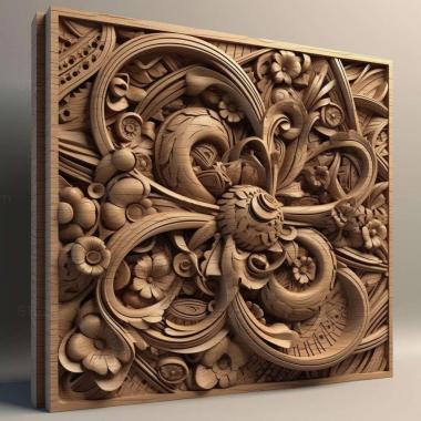 Patterns and decorations stl laser 4 3d model